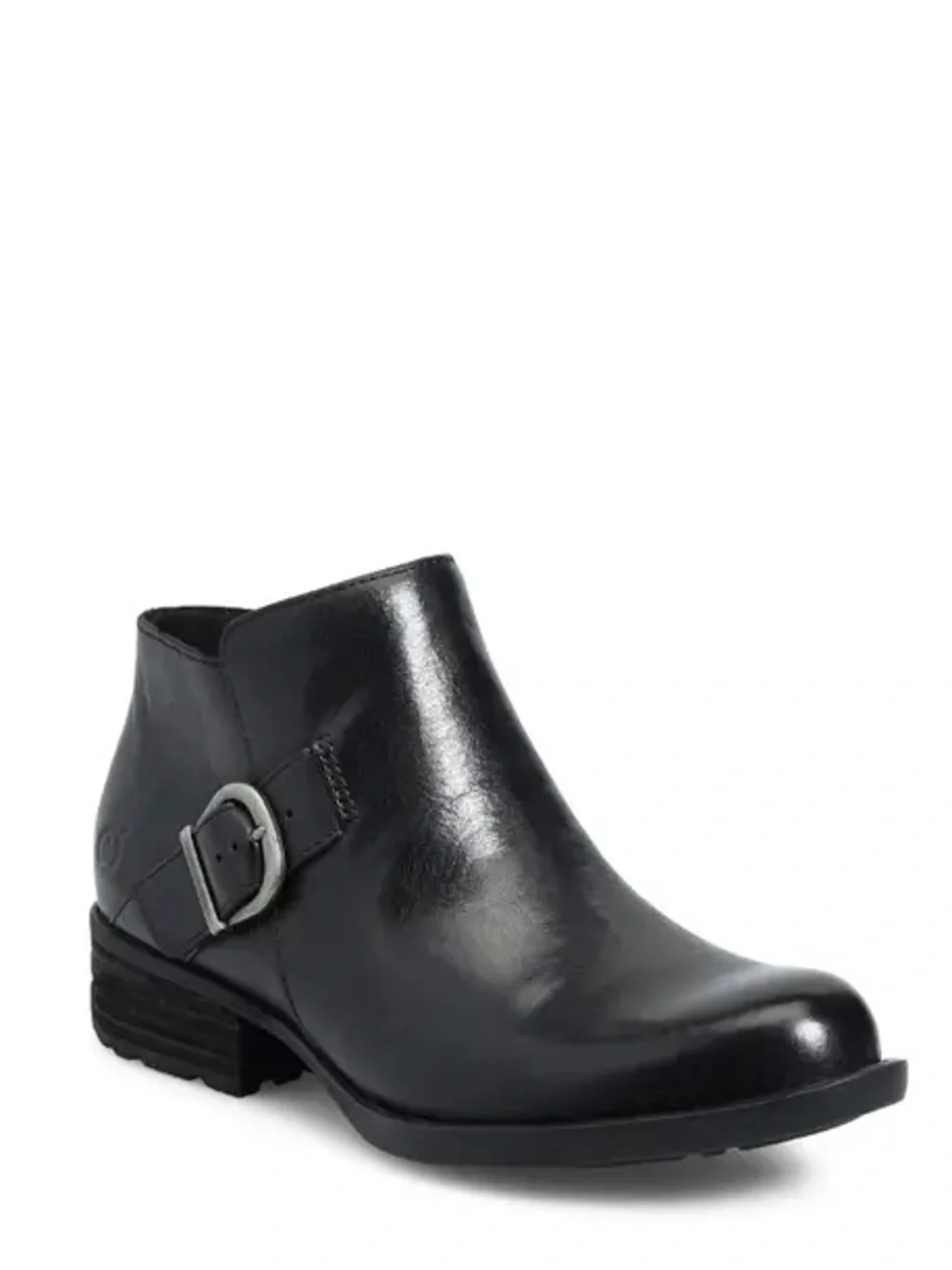 NWT Born Kace Black Leather Buckle Ankle Booties Sz 6.5 No Box